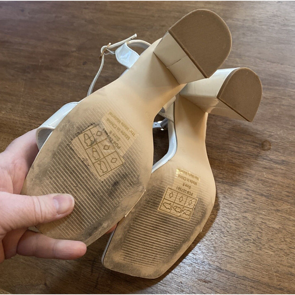 Journey Collection Tivona Sandals Creamy White Patent High Heels Shoes US Size 8 - Picture 7 of 11